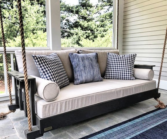 This Is One Of The Most Popular Color And Fabric Combinations. #fouroakbedswings