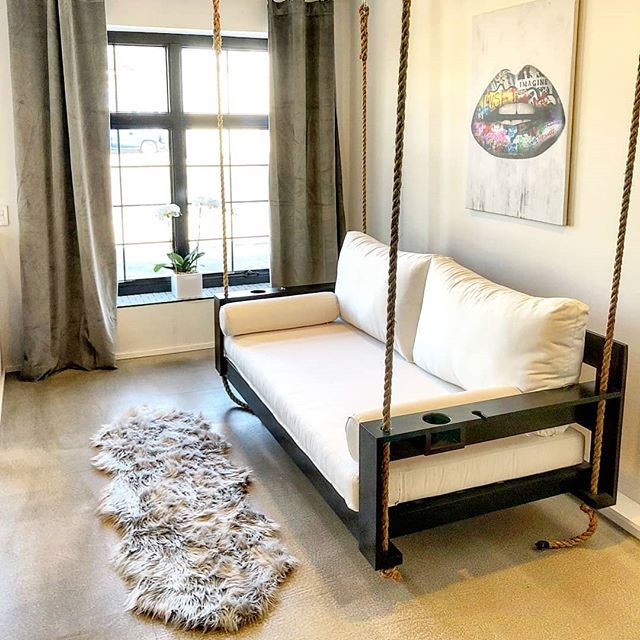 The couch is out.....bed swings are taking over! #fouroakbedswings