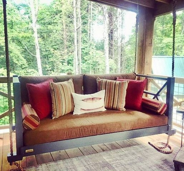 The Best Addition To Any Home, Especially One In The Mountains! #fouroakbedswings
.
#blueridgemountains #porchenvy #bedswing #outdoorlivingspace #interiordesign