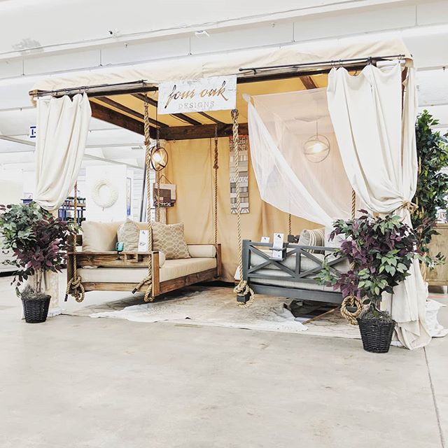 Come Check Us Out This Weekend In Atlanta And Get Your Bed Swing Before The Season Starts!  We Have Swings IN STOCK! .
.
#fouroakbedswings #bedsaremadeforswinging #hangingbed #southerncharm #interiordesign #design #madeinamerica #madeinthesouth
